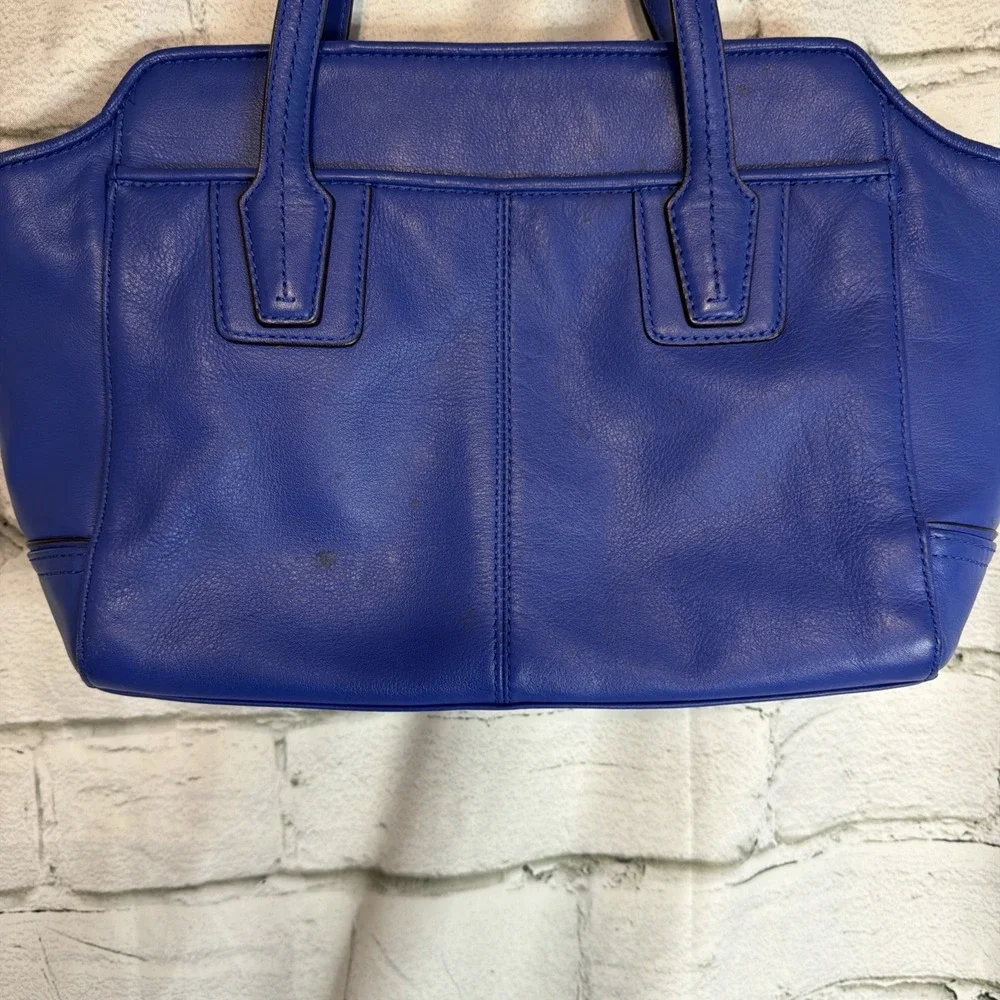 COACH Royal Blue Leather Satchel‎ Crossbody Bag Silver Hardware EUC Rare